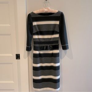 White House Black Market Striped Dress With Belt